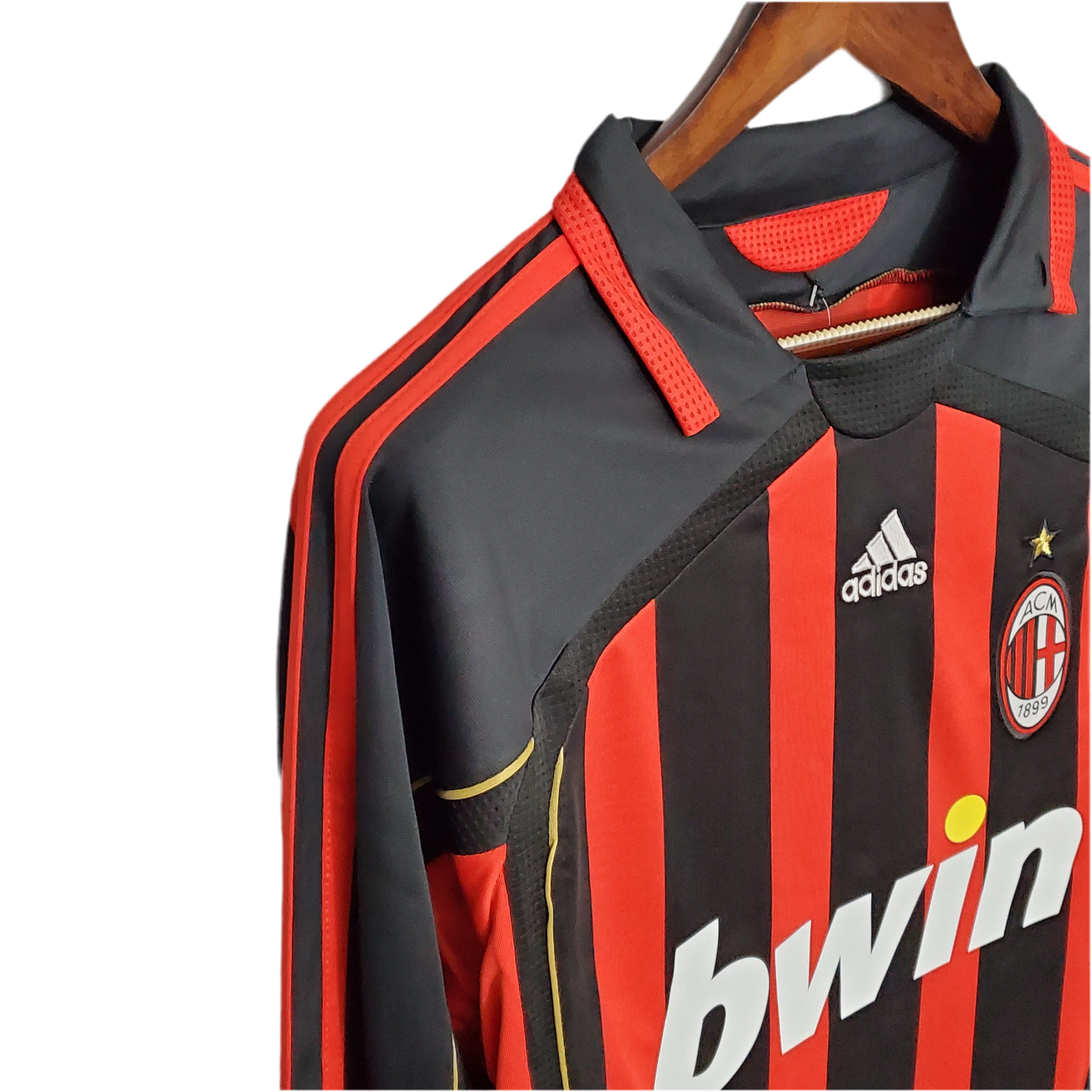 Camisa Manga Longa Milan 06/07 Preto e Vermelho