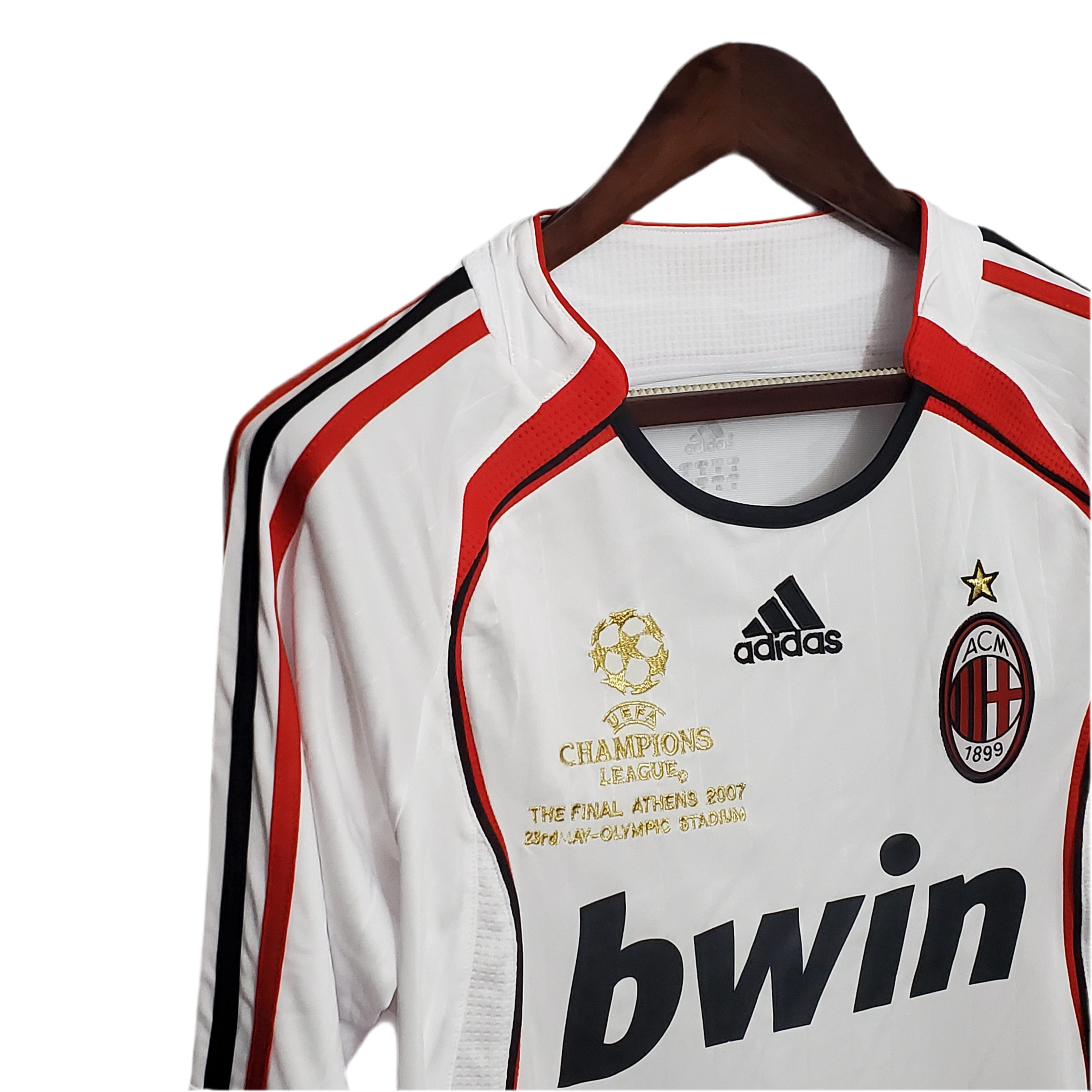 Camisa Manga Longa Milan Champions League 06/07 Branco