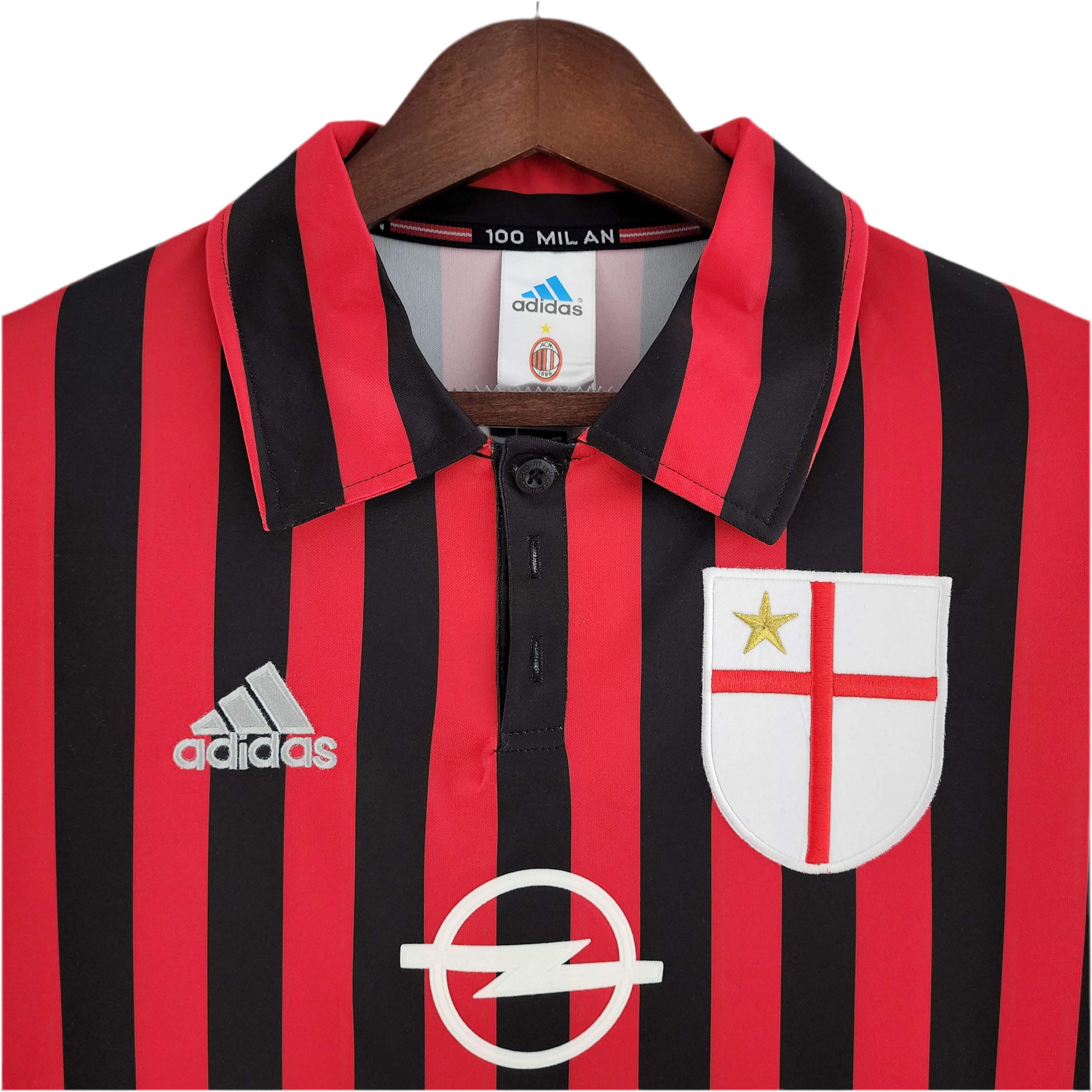 Camisa Manga Longa Milan 1999/2000 Preto e Vermelho