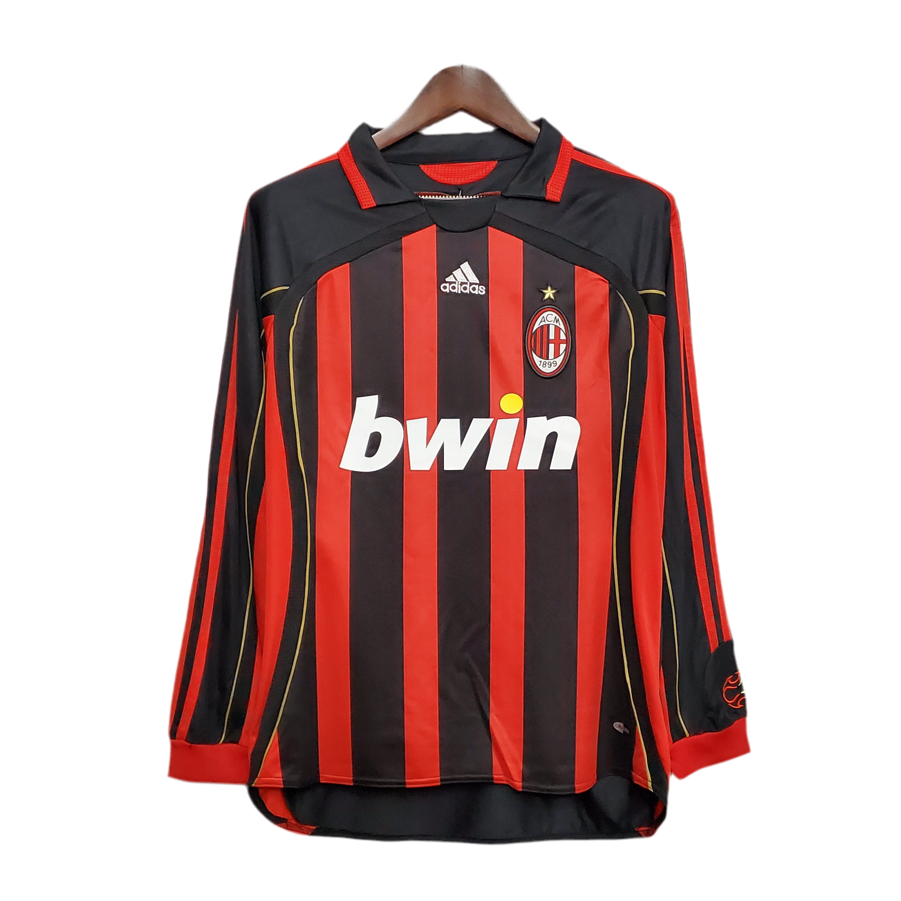 Camisa Manga Longa Milan 06/07 Preto e Vermelho
