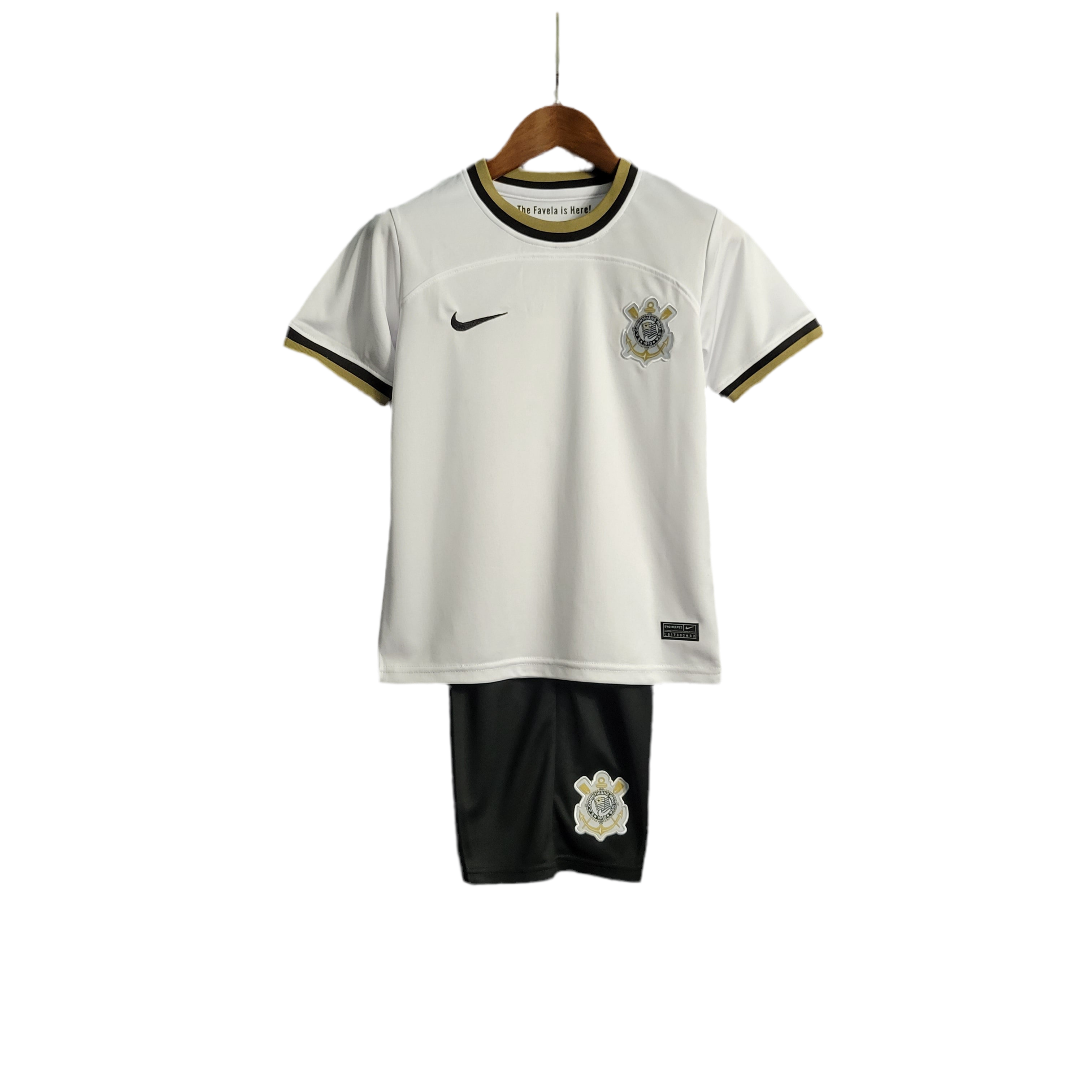 Kit infantil Corinthians I 22/23 Branco+Dourado