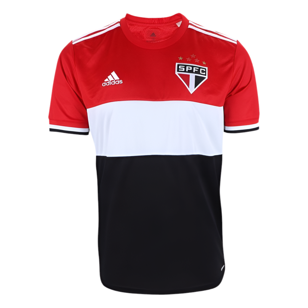 Camisa São Paulo III 21/22 Vermelho, Preto e Branco