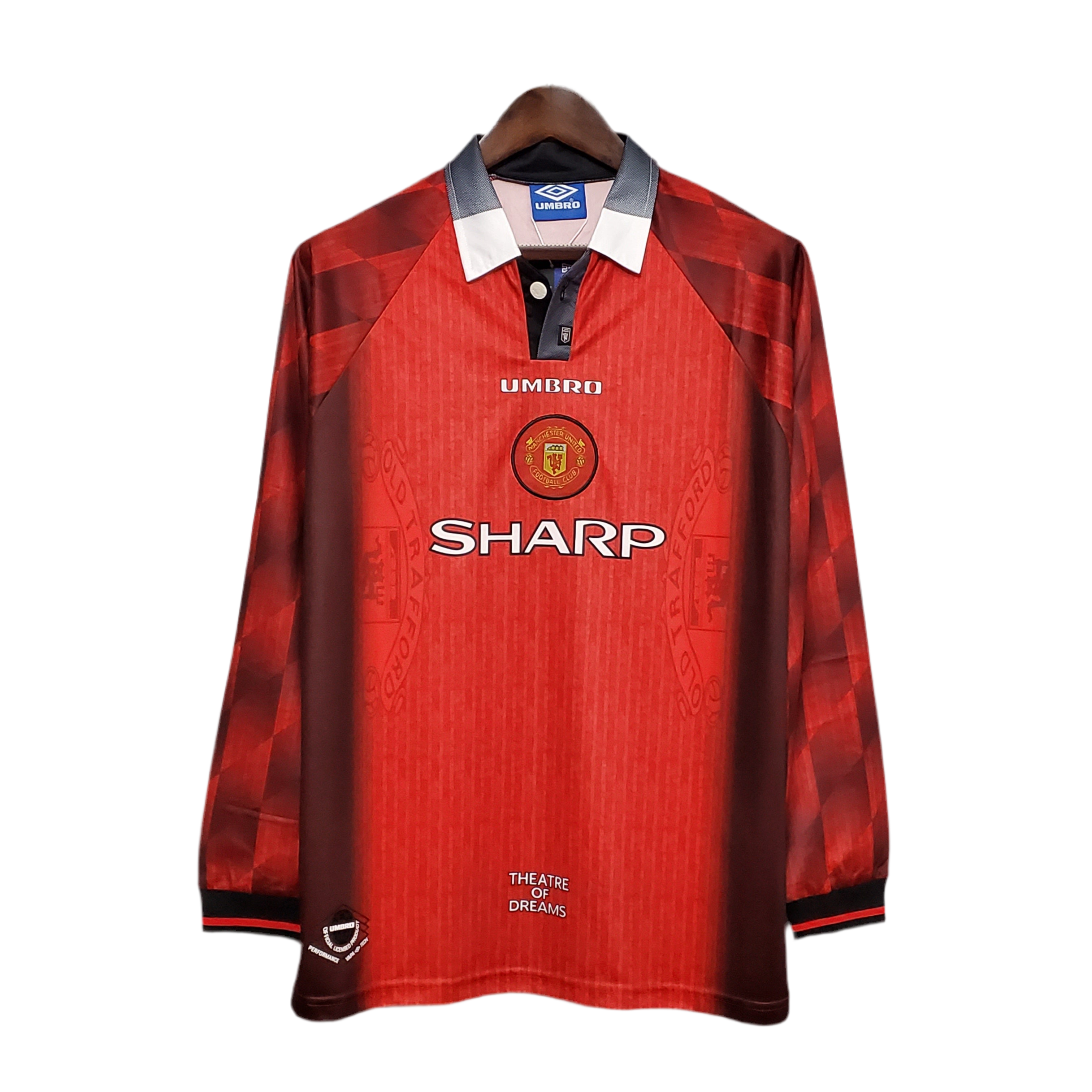 Camisa Manga Longa Manchester United 1996  Vermelho