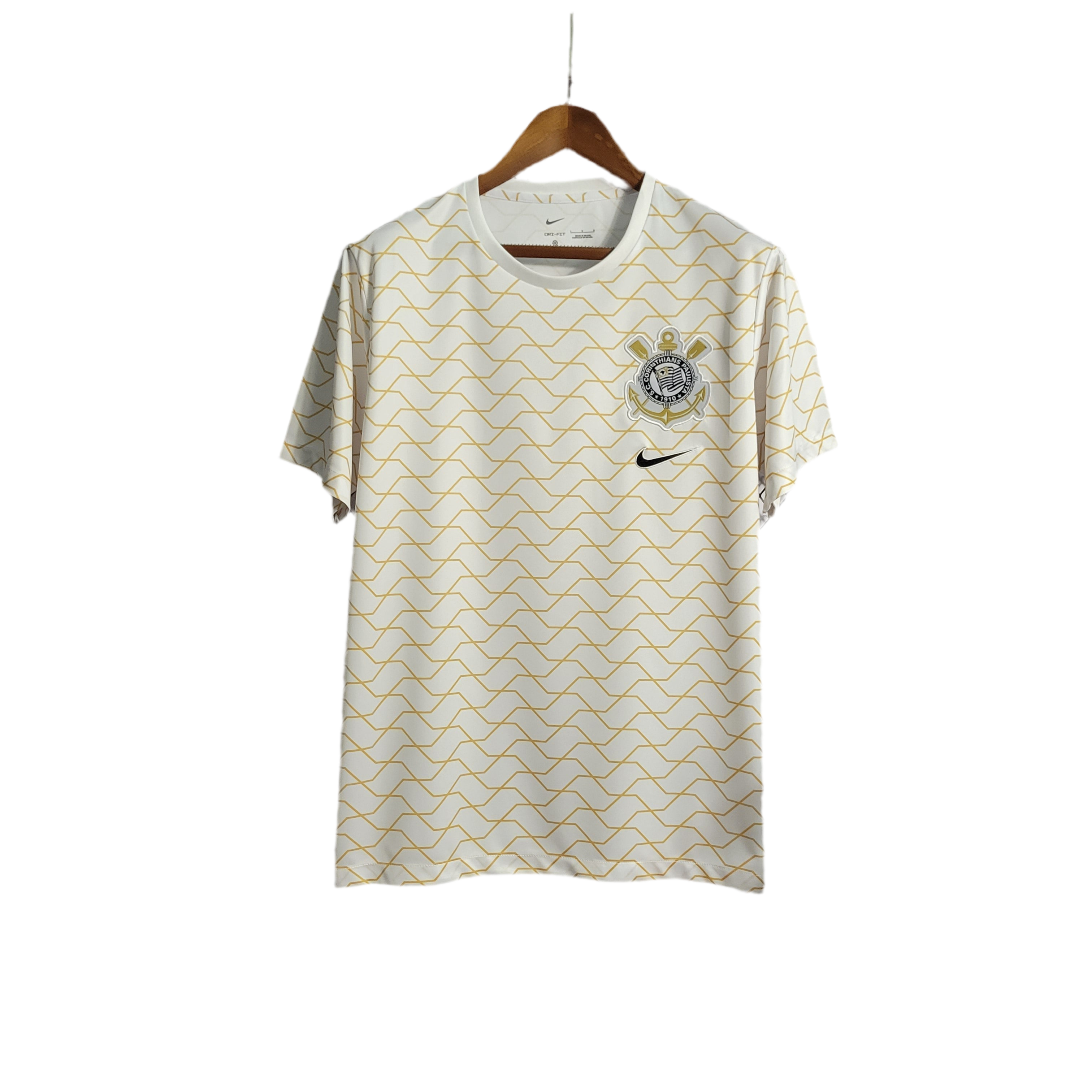 Camisa Corinthians Pré Jogo Creme Masculina