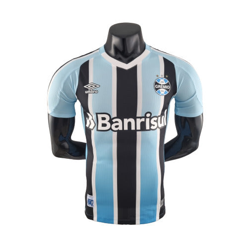 Camisa Grêmio I 22/23 - Preta, Branca e Azul -  Masculino Jogador