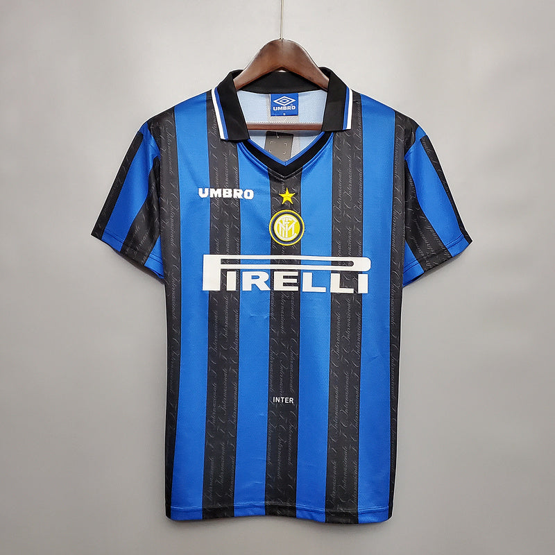 Camisa Inter de Milão Retrô 1997/1998 Azul e Preta